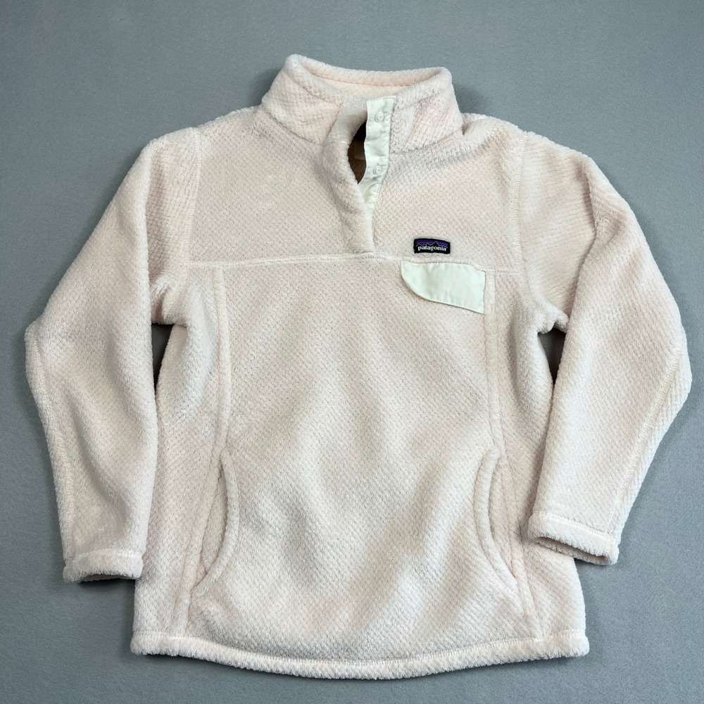 Patagonia Girls Re-Tool Snap-T Fleece Pullover Pink Large 12  Thermal Gorpcore